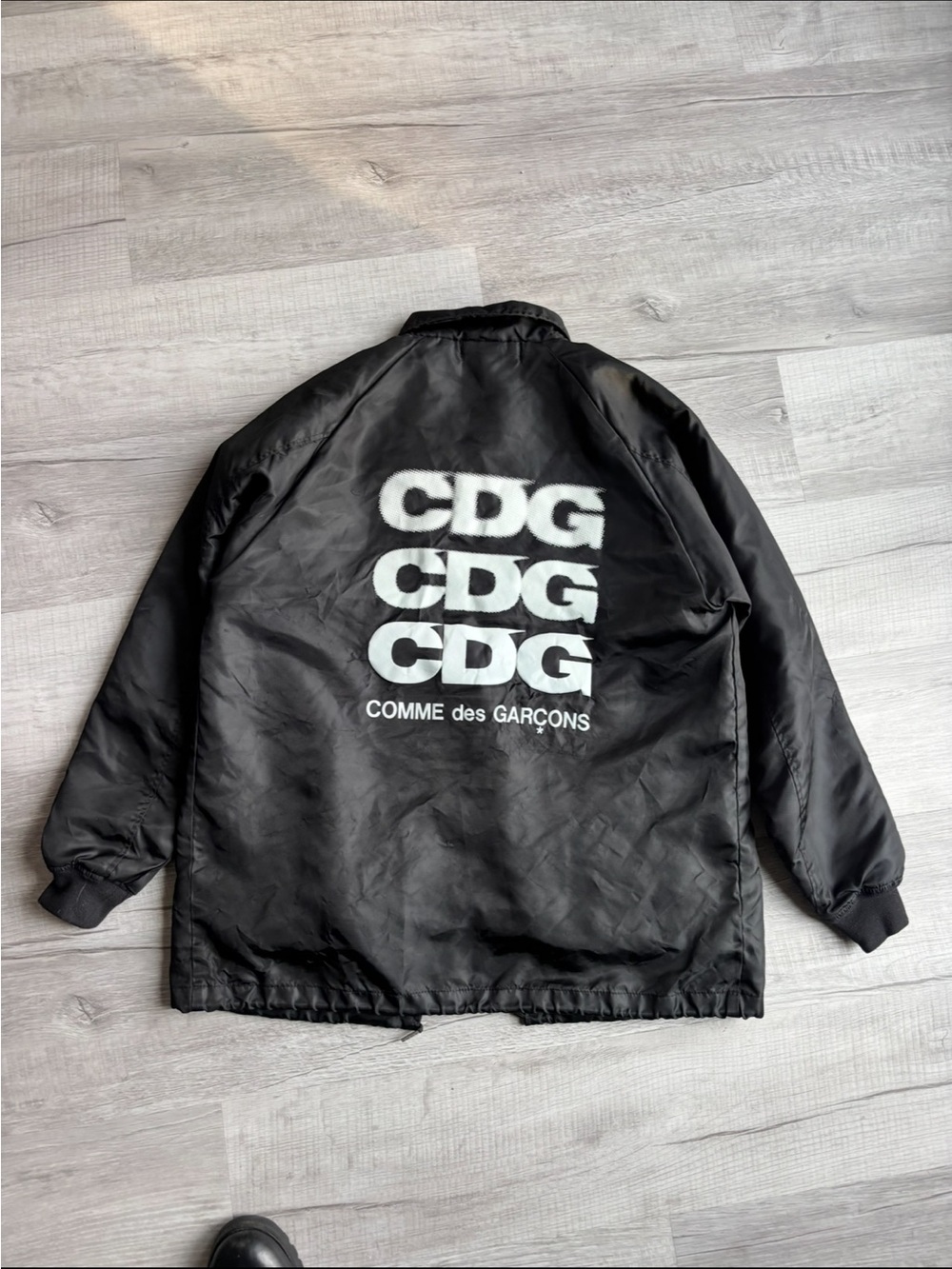 Comme des Garcons Black Jacket with White CDG Logo Print